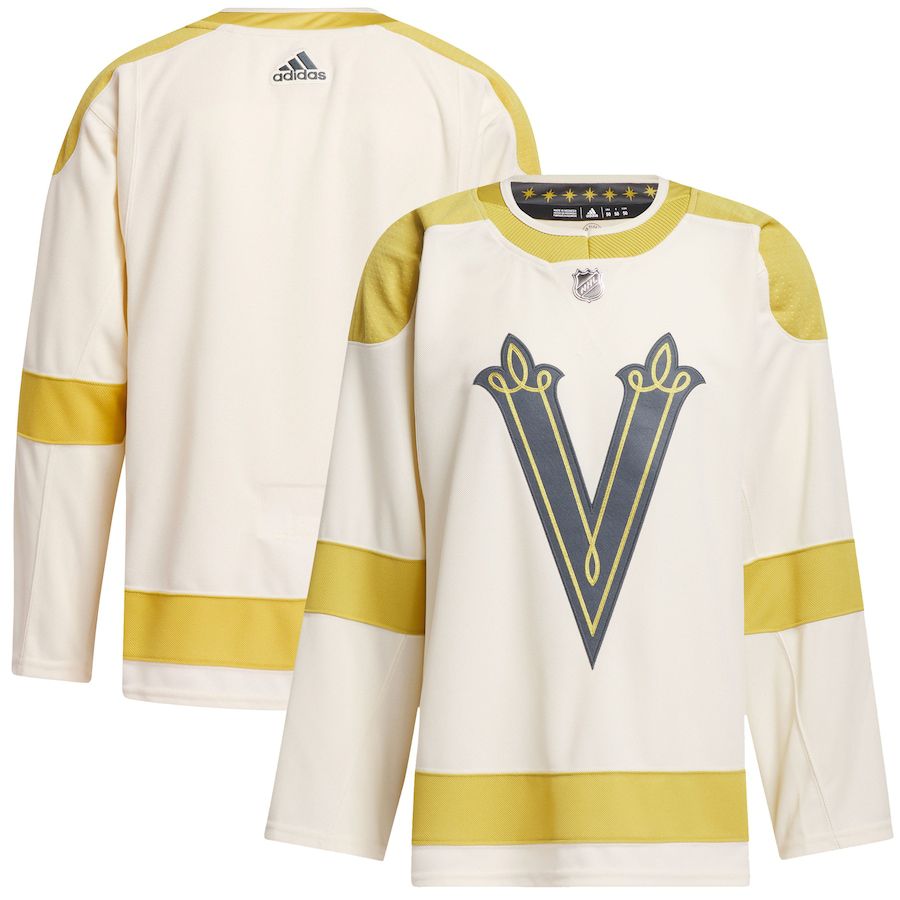 Men Vegas Golden Knights adidas Cream 2024 NHL Winter Classic Primegreen Authentic Jersey->->NHL Jersey